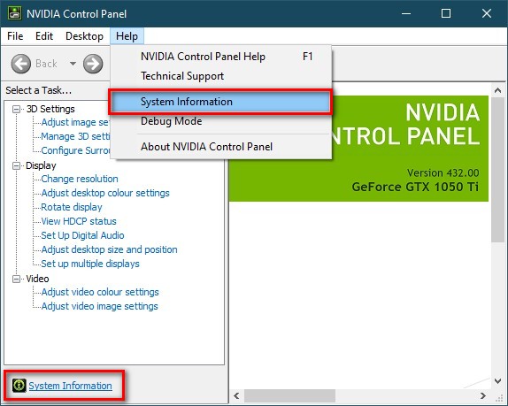 Screenshot of Nvidia settings